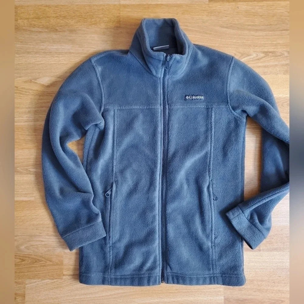 Columbia‎ Smoke Gray Zip-Up Fleece Size Medium (10-12)